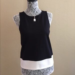 Sanctuary Sleeveless Top Black and White: Size M